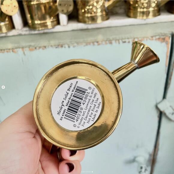 Vintage Hosley Mini Watering Can Solid Brass 1990s Bridal Baby Shower CHOICE ONE - Picture 8 of 8